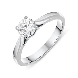 Platinum 0.66ct Diamond Brilliant Cut Solitaire Ring. FEU-1641.