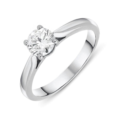 Platinum 0.66ct Diamond Brilliant Cut Solitaire Ring. FEU-1641.