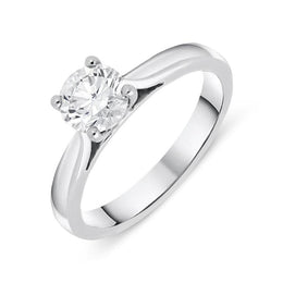 Platinum 0.72ct Diamond Brilliant Cut Solitaire Ring, FEU-1749.