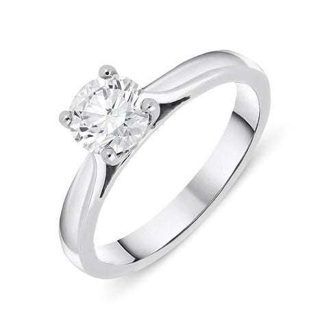 Platinum 0.72ct Diamond Brilliant Cut Solitaire Ring, FEU-1749.