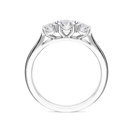 Platinum 0.77ct Diamond Brilliant Cut Trilogy Ring FEU-2059