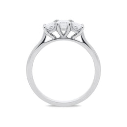 Platinum 0.77ct Diamond Princess Cut Trilogy Ring, FEU-1764.