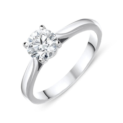 Platinum 0.80ct Diamond Brilliant Cut Solitaire Ring FEU-1829