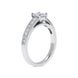 Platinum 1.02ct Diamond Princess Cut Shoulder Solitaire Ring, FEU-1482. 