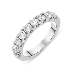 Platinum 1.07ct Diamond Brilliant Cut Half Eternity Ring, FEU-1697.