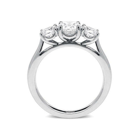 Platinum 1.57ct Diamond Brilliant Cut Trilogy Ring, FEU-1420.