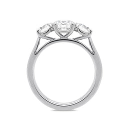 Platinum 2.00ct Diamond Claw Set Trilogy Ring, FEU-601.