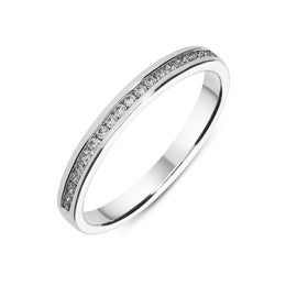 Platinum Diamond Twenty Stone Channel Set Half Eternity Ring FEU-1528