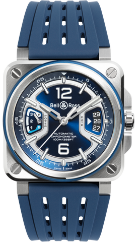 Bell &amp; Ross BR X3 Blue Steel Watch BRX3R-BLU-ST/SRB