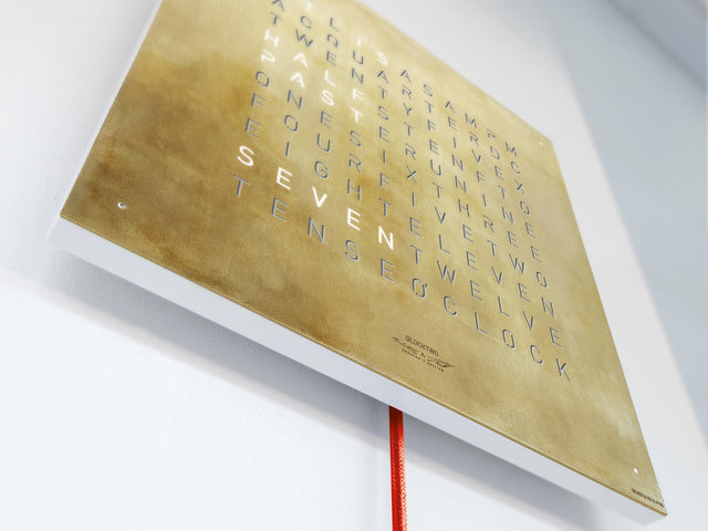 QLOCKTWO Earth 45 Creators Edition Silver & Gold Wall Clock Watch