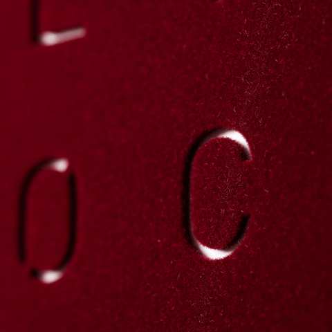 QLOCKTWO Earth 45 Red Velvet Wall Clock Watch