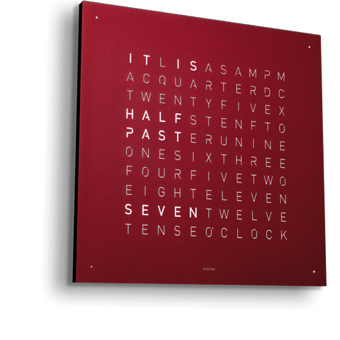 QLOCKTWO Earth 45 Red Velvet Wall Clock Watch