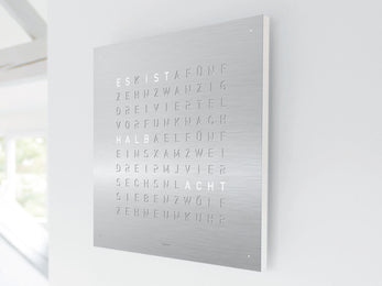 QLOCKTWO Earth 45 Stainless Steel Wall Clock Watch