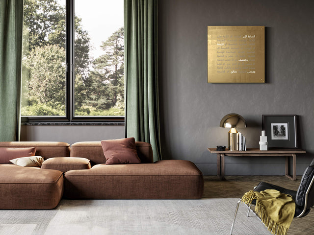 QLOCKTWO Earth 90 Creators Edition Gold Wall Clock Watch