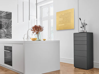 QLOCKTWO Earth 90 Creators Edition Gold Wall Clock Watch