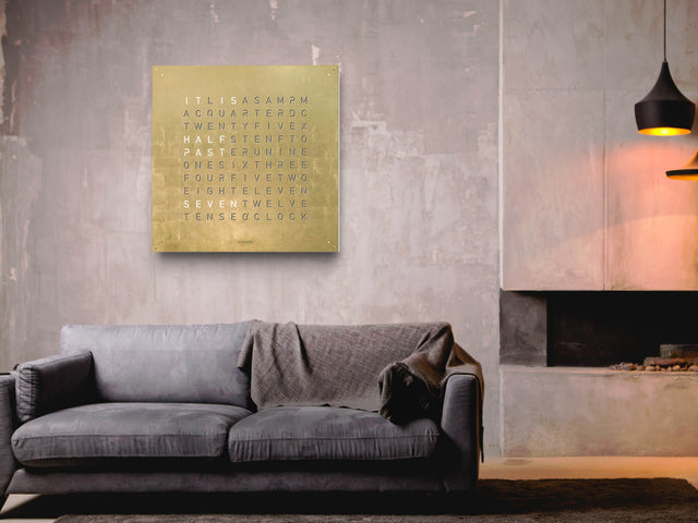 QLOCKTWO Earth 90 Creators Edition Gold Wall Clock Watch