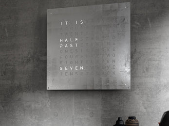 QLOCKTWO Earth 90 Creators Edition Platinum Wall Clock Watch