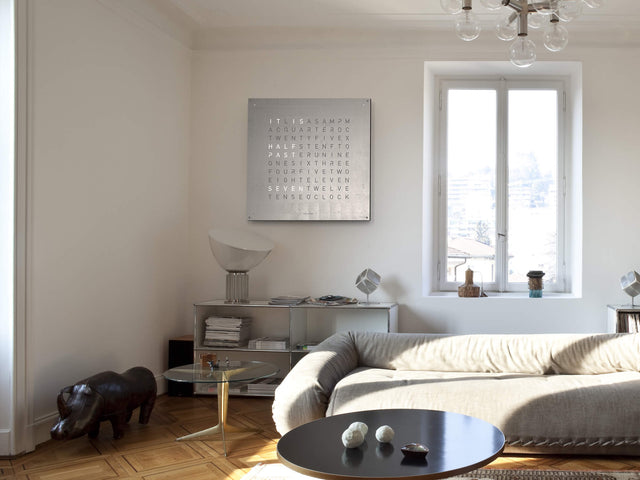 QLOCKTWO Earth 90 Creators Edition Platinum Wall Clock Watch