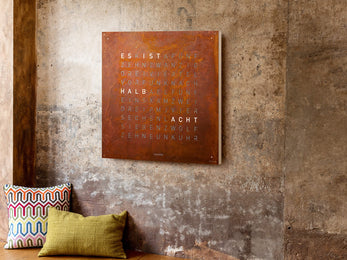 QLOCKTWO Earth 90 Creators Edition Rust Wall Clock Watch