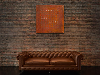 QLOCKTWO Earth 90 Creators Edition Rust Wall Clock Watch