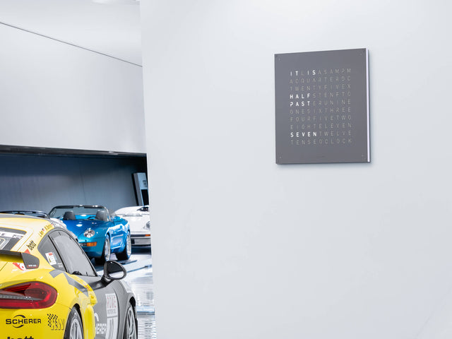 QLOCKTWO Earth 90 Grey Pepper Wall Clock Watch