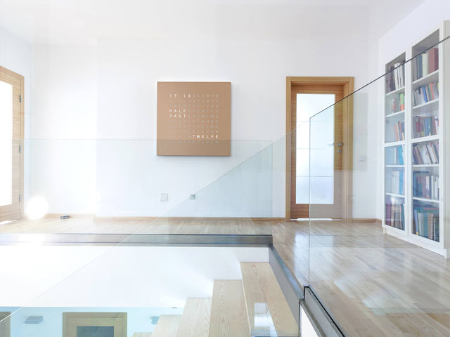 QLOCKTWO Earth 90 Hazelnut Wall Clock Watch