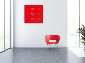 QLOCKTWO Earth 90 Red Pepper Wall Clock