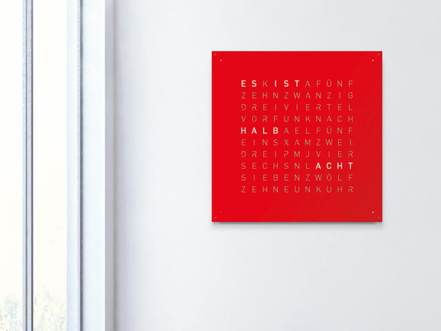 QLOCKTWO Earth 90 Red Pepper Wall Clock Watch