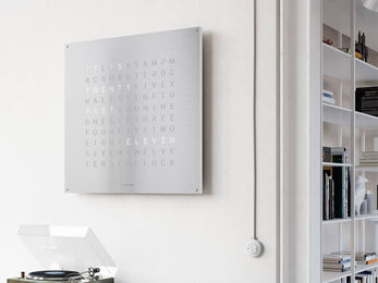 QLOCKTWO Earth 90 Stainless Steel Wall Clock