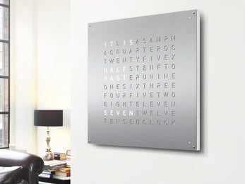 QLOCKTWO Earth 90 Stainless Steel Wall Clock
