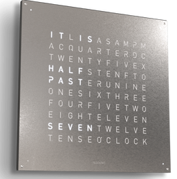 QLOCKTWO Earth 90 Stainless Steel Wall Clock Watch