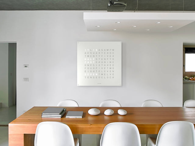 QLOCKTWO Earth 90 White Pepper Wall Clock Watch