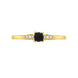 18ct Yellow Gold Diamond and Whitby Jet 6 Stone Ring