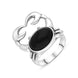 Sterling Silver and Whitby jet Oval Crab Ring