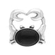 Sterling Silver and Whitby jet Oval Crab Ring
