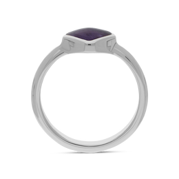 Sterling Silver Blue John Cushion Ring, R406.