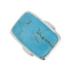 00122351 C W Sellors Sterling Silver Turquoise Large Long Chunky Oblong Ring, R836.