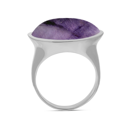 Sterling Silver Blue John Oval Statement Ring, R838.