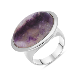 Sterling Silver Blue John Wide Oval Flow Ring, R839.