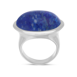 Sterling Silver Lapis Lazuli Wide Oval Flow Ring, R839.