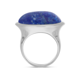 Sterling Silver Lapis Lazuli Wide Oval Flow Ring, R839.