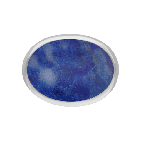 Sterling Silver Lapis Lazuli Wide Oval Flow Ring, R839.