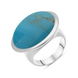 Sterling Silver Turquoise Wide Oval Flow Ring, R839.