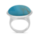 Sterling Silver Turquoise Wide Oval Flow Ring, R839.