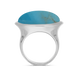 Sterling Silver Turquoise Wide Oval Flow Ring, R839.
