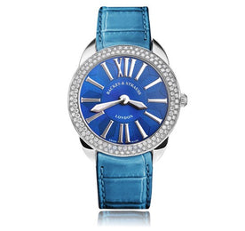 Backes & Strauss Watch Mayfair 40 SP 2.55ct Diamond Bezel Watch