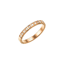 Chopard Ice Cube 18ct Rose Gold Diamond Half Set Slim Ring