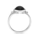 Sterling Silver Whitby Jet Cushion Cut Open Shank Unique Ring