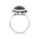 Sterling Silver Whitby Jet Oval Rope Edge Ring