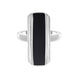 Sterling Silver Whitby Jet Oblong Solid Edge Ring